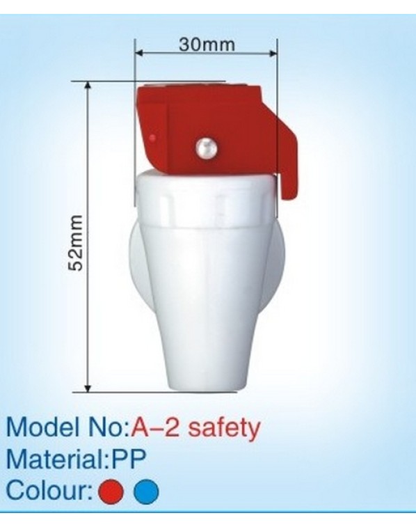 Кранче за диспенсър с горно натискане и вътрешна резба (червено) А-2 с защита